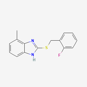 molecular formula C15H13FN2S B5588091 2-[(2-fluorobenzyl)thio]-4-methyl-1H-benzimidazole 