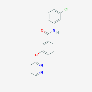 molecular formula C18H14ClN3O2 B5588110 N-(3-chlorophenyl)-3-[(6-methyl-3-pyridazinyl)oxy]benzamide 
