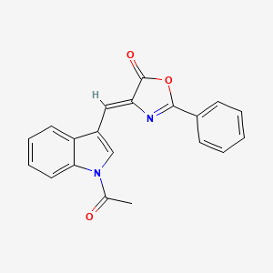 molecular formula C20H14N2O3 B5588118 4-[(1-acetyl-1H-indol-3-yl)methylene]-2-phenyl-1,3-oxazol-5(4H)-one CAS No. 77362-24-4