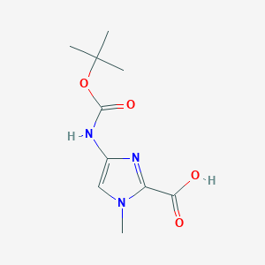molecular formula C10H15N3O4 B558815 4-((tert-Butoxycarbonyl)amino)-1-methyl-1H-imidazole-2-carboxylic acid CAS No. 128293-64-1
