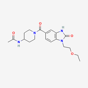 molecular formula C19H26N4O4 B5588150 N-(1-{[1-(2-ethoxyethyl)-2-oxo-2,3-dihydro-1H-benzimidazol-5-yl]carbonyl}piperidin-4-yl)acetamide 