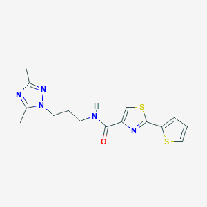 molecular formula C15H17N5OS2 B5588172 N-[3-(3,5-dimethyl-1H-1,2,4-triazol-1-yl)propyl]-2-(2-thienyl)-1,3-thiazole-4-carboxamide 