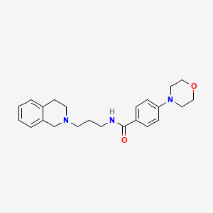 molecular formula C23H29N3O2 B5588187 N-[3-(3,4-dihydro-2(1H)-isoquinolinyl)propyl]-4-(4-morpholinyl)benzamide 