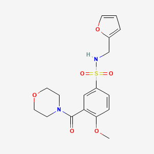 molecular formula C17H20N2O6S B5588195 N-(2-furylmethyl)-4-methoxy-3-(4-morpholinylcarbonyl)benzenesulfonamide 
