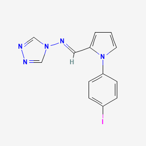 molecular formula C13H10IN5 B5588205 N-{[1-(4-iodophenyl)-1H-pyrrol-2-yl]methylene}-4H-1,2,4-triazol-4-amine 