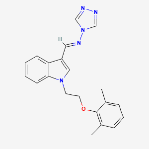 molecular formula C21H21N5O B5588209 N-({1-[2-(2,6-dimethylphenoxy)ethyl]-1H-indol-3-yl}methylene)-4H-1,2,4-triazol-4-amine 