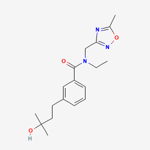 N-ethyl-3-(3-hydroxy-3-methylbutyl)-N-[(5-methyl-1,2,4-oxadiazol-3-yl)methyl]benzamide
