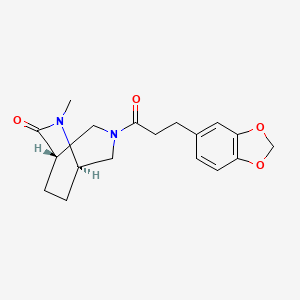 molecular formula C18H22N2O4 B5588230 (1S*,5R*)-3-[3-(1,3-benzodioxol-5-yl)propanoyl]-6-methyl-3,6-diazabicyclo[3.2.2]nonan-7-one 