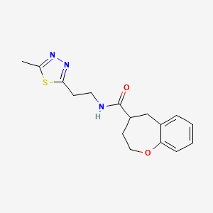 molecular formula C16H19N3O2S B5588235 N-[2-(5-methyl-1,3,4-thiadiazol-2-yl)ethyl]-2,3,4,5-tetrahydro-1-benzoxepine-4-carboxamide 