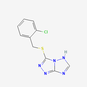 molecular formula C10H8ClN5S B5588240 3-[(2-chlorobenzyl)thio]-5H-[1,2,4]triazolo[4,3-b][1,2,4]triazole 