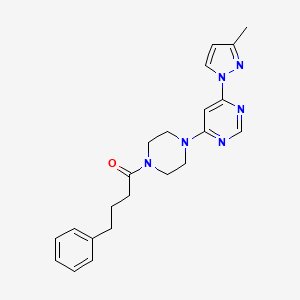 molecular formula C22H26N6O B5588241 4-(3-methyl-1H-pyrazol-1-yl)-6-[4-(4-phenylbutanoyl)-1-piperazinyl]pyrimidine 