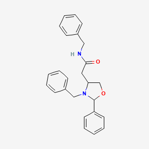 molecular formula C25H26N2O2 B5588250 N-苄基-2-(3-苄基-2-苯基-1,3-恶唑烷-4-基)乙酰胺 