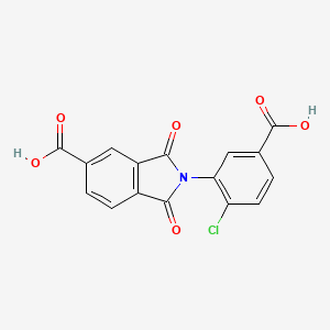 molecular formula C16H8ClNO6 B5588261 2-(5-羧基-2-氯苯基)-1,3-二氧代-5-异吲哚啉-2-甲酸 