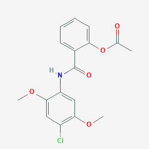molecular formula C17H16ClNO5 B5588268 2-{[(4-氯-2,5-二甲氧基苯基)氨基]羰基}苯基乙酸酯 