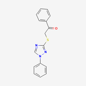 molecular formula C16H13N3OS B5588289 1-phenyl-2-[(1-phenyl-1H-1,2,4-triazol-3-yl)thio]ethanone 