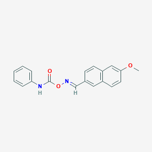 molecular formula C19H16N2O3 B5588295 6-methoxy-2-naphthaldehyde O-(anilinocarbonyl)oxime 