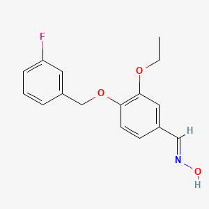 molecular formula C16H16FNO3 B5588299 3-乙氧基-4-[(3-氟苄基)氧基]苯甲醛肟 