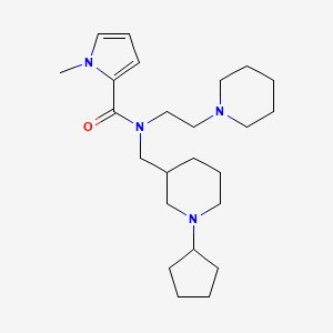 molecular formula C24H40N4O B5588305 N-[(1-cyclopentylpiperidin-3-yl)methyl]-1-methyl-N-(2-piperidin-1-ylethyl)-1H-pyrrole-2-carboxamide 