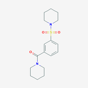 molecular formula C17H24N2O3S B5588321 1-{[3-(1-哌啶基羰基)苯基]磺酰基}哌啶 