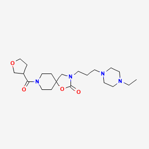 molecular formula C21H36N4O4 B5588346 3-[3-(4-乙基哌嗪-1-基)丙基]-8-(四氢呋喃-3-基羰基)-1-氧杂-3,8-二氮杂螺[4.5]癸烷-2-酮 
