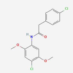 molecular formula C16H15Cl2NO3 B5588349 N-(4-chloro-2,5-dimethoxyphenyl)-2-(4-chlorophenyl)acetamide 