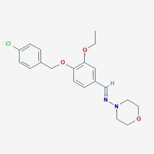 molecular formula C20H23ClN2O3 B5588360 N-{4-[(4-chlorobenzyl)oxy]-3-ethoxybenzylidene}-4-morpholinamine 