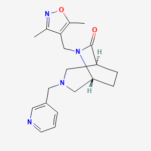 molecular formula C19H24N4O2 B5588387 (1S*,5R*)-6-[(3,5-dimethyl-4-isoxazolyl)methyl]-3-(3-pyridinylmethyl)-3,6-diazabicyclo[3.2.2]nonan-7-one 