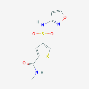 molecular formula C9H9N3O4S2 B5588392 4-[(3-异恶唑氨基)磺酰基]-N-甲基-2-噻吩甲酰胺 