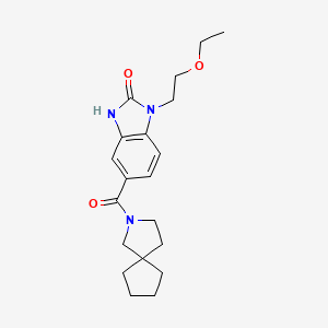 molecular formula C20H27N3O3 B5588396 5-(2-azaspiro[4.4]non-2-ylcarbonyl)-1-(2-ethoxyethyl)-1,3-dihydro-2H-benzimidazol-2-one 