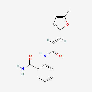 molecular formula C15H14N2O3 B5588397 2-{[3-(5-甲基-2-呋喃基)丙烯酰基]氨基}苯甲酰胺 