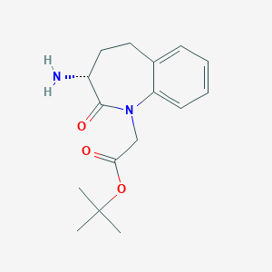 molecular formula C16H22N2O3 B055884 tert-butyl 2-[(3R)-3-amino-2-oxo-4,5-dihydro-3H-1-benzazepin-1-yl]acetate CAS No. 115406-14-9