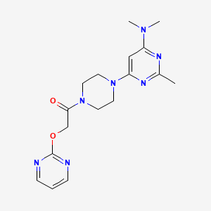 molecular formula C17H23N7O2 B5588433 N,N,2-trimethyl-6-{4-[(2-pyrimidinyloxy)acetyl]-1-piperazinyl}-4-pyrimidinamine 