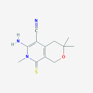 molecular formula C12H15N3OS B5588450 6-amino-3,3,7-trimethyl-8-thioxo-3,4,7,8-tetrahydro-1H-pyrano[3,4-c]pyridine-5-carbonitrile 
