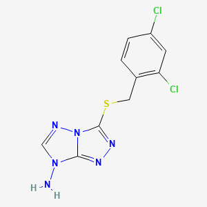 molecular formula C10H8Cl2N6S B5588471 3-[(2,4-二氯苄基)硫代]-7H-[1,2,4]三唑并[4,3-b][1,2,4]三唑-7-胺 