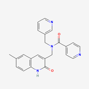molecular formula C23H20N4O2 B5588479 N-[(2-羟基-6-甲基-3-喹啉基)甲基]-N-(3-吡啶基甲基)异烟酰胺 