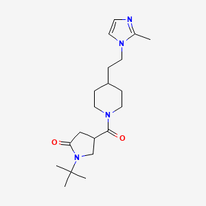 molecular formula C20H32N4O2 B5588536 1-tert-butyl-4-({4-[2-(2-methyl-1H-imidazol-1-yl)ethyl]-1-piperidinyl}carbonyl)-2-pyrrolidinone 