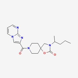 molecular formula C19H25N5O3 B5588581 8-(imidazo[1,2-a]pyrimidin-2-ylcarbonyl)-3-(1-methylbutyl)-1-oxa-3,8-diazaspiro[4.5]decan-2-one 