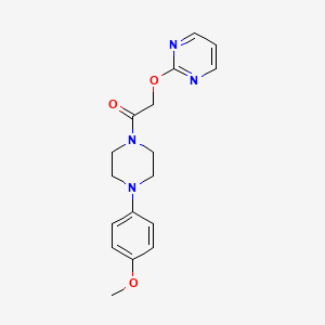 molecular formula C17H20N4O3 B5588612 2-{2-[4-(4-methoxyphenyl)-1-piperazinyl]-2-oxoethoxy}pyrimidine 