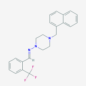 molecular formula C23H22F3N3 B5588631 4-(1-naphthylmethyl)-N-[2-(trifluoromethyl)benzylidene]-1-piperazinamine 