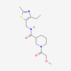 molecular formula C16H25N3O3S B5588653 N-[(4-ethyl-2-methyl-1,3-thiazol-5-yl)methyl]-1-(methoxyacetyl)-3-piperidinecarboxamide 