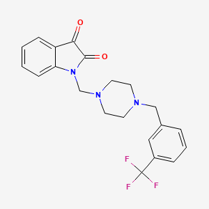 molecular formula C21H20F3N3O2 B5588654 1-({4-[3-(trifluoromethyl)benzyl]-1-piperazinyl}methyl)-1H-indole-2,3-dione 