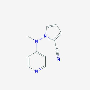 molecular formula C11H10N4 B055887 1H-Pyrrole-2-carbonitrile, 1-(methyl-4-pyridinylamino)- CAS No. 111225-36-6