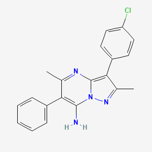 molecular formula C20H17ClN4 B5588703 3-(4-chlorophenyl)-2,5-dimethyl-6-phenylpyrazolo[1,5-a]pyrimidin-7-amine 