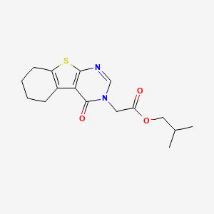 molecular formula C16H20N2O3S B5588719 异丁基（4-氧代-5,6,7,8-四氢[1]苯并噻吩并[2,3-d]嘧啶-3(4H)-基）乙酸酯 