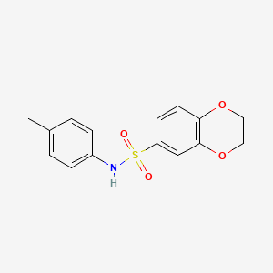 molecular formula C15H15NO4S B5588744 N-(4-甲基苯基)-2,3-二氢-1,4-苯并二氧杂环-6-磺酰胺 