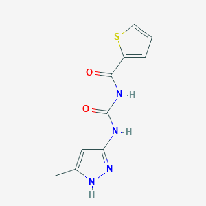 molecular formula C10H10N4O2S B5588758 N-{[(5-methyl-1H-pyrazol-3-yl)amino]carbonyl}thiophene-2-carboxamide 