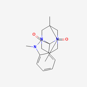 molecular formula C18H21N3O2 B5588774 1',5,7-trimethyl-6H-spiro[1,3-diazatricyclo[3.3.1.1~3,7~]decane-2,3'-indole]-2',6(1'H)-dione 
