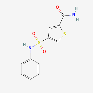 molecular formula C11H10N2O3S2 B5588778 4-(anilinosulfonyl)-2-thiophenecarboxamide 