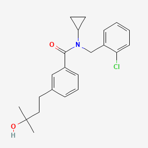 molecular formula C22H26ClNO2 B5588784 N-(2-chlorobenzyl)-N-cyclopropyl-3-(3-hydroxy-3-methylbutyl)benzamide 