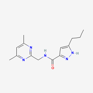 molecular formula C14H19N5O B5588792 N-[(4,6-dimethyl-2-pyrimidinyl)methyl]-3-propyl-1H-pyrazole-5-carboxamide 